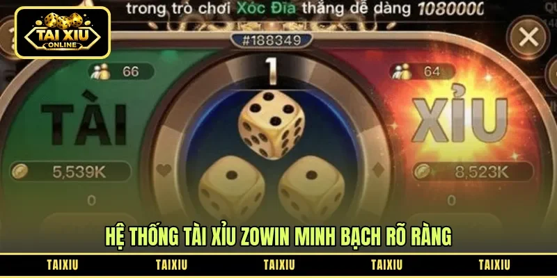 Hệ thống tài xỉu Zowin minh bạch rõ ràng